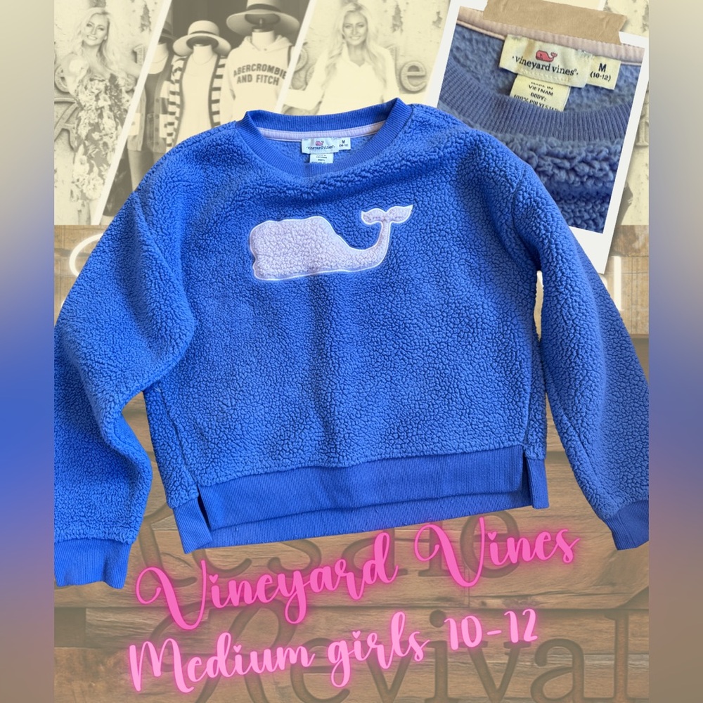 🐳 Vineyard Vines Girls Sherpa Fleece — Size M (10–12)